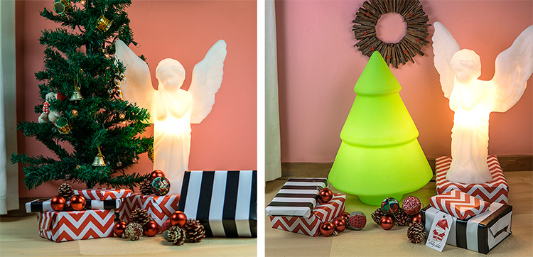 decoração de natal luminárias fun design anjo