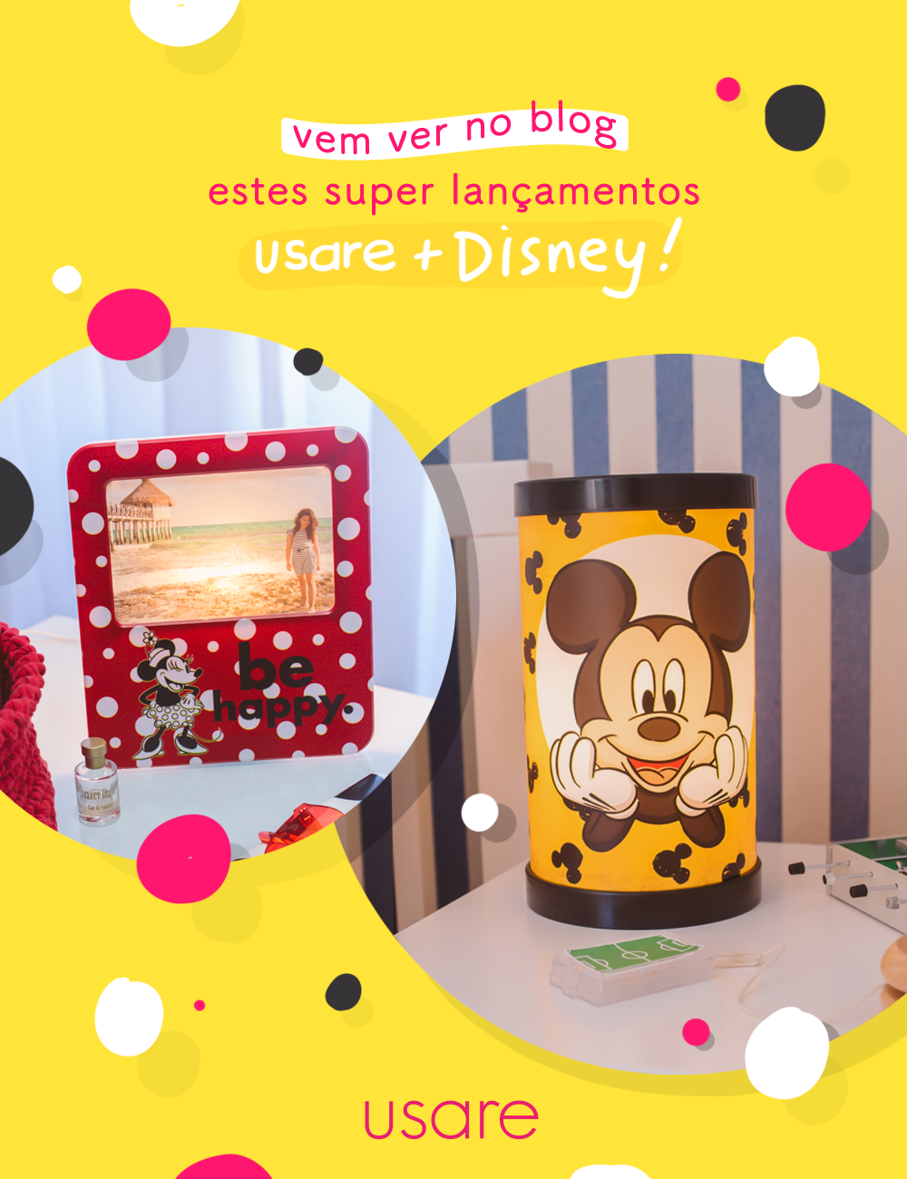 Luminárias Mickey e Minnie da Disney