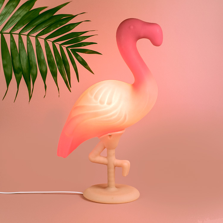 decoração tropical - luminária flamingo