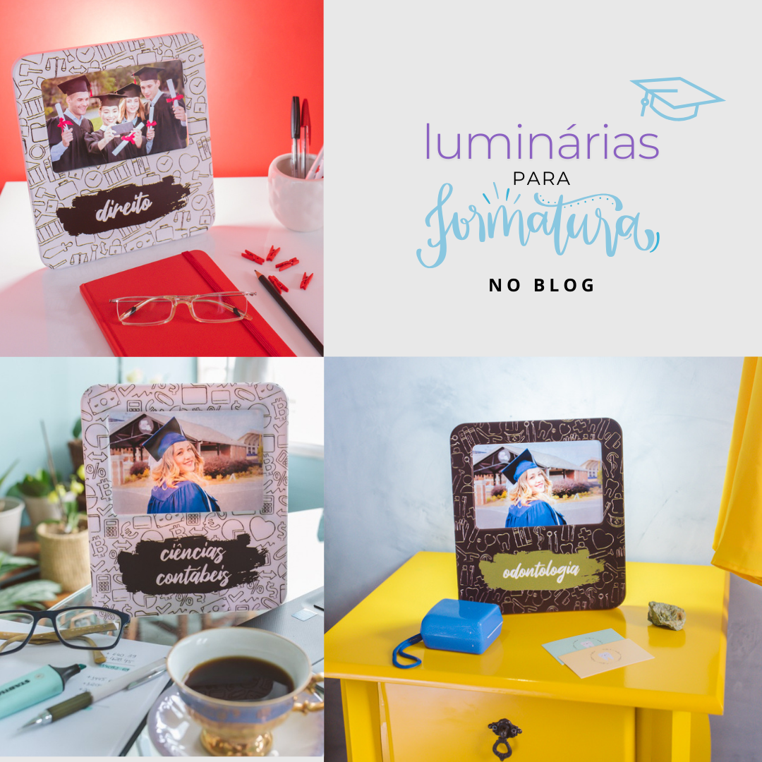 Presente de formatura: Luminárias Porta-retrato Profissão￼