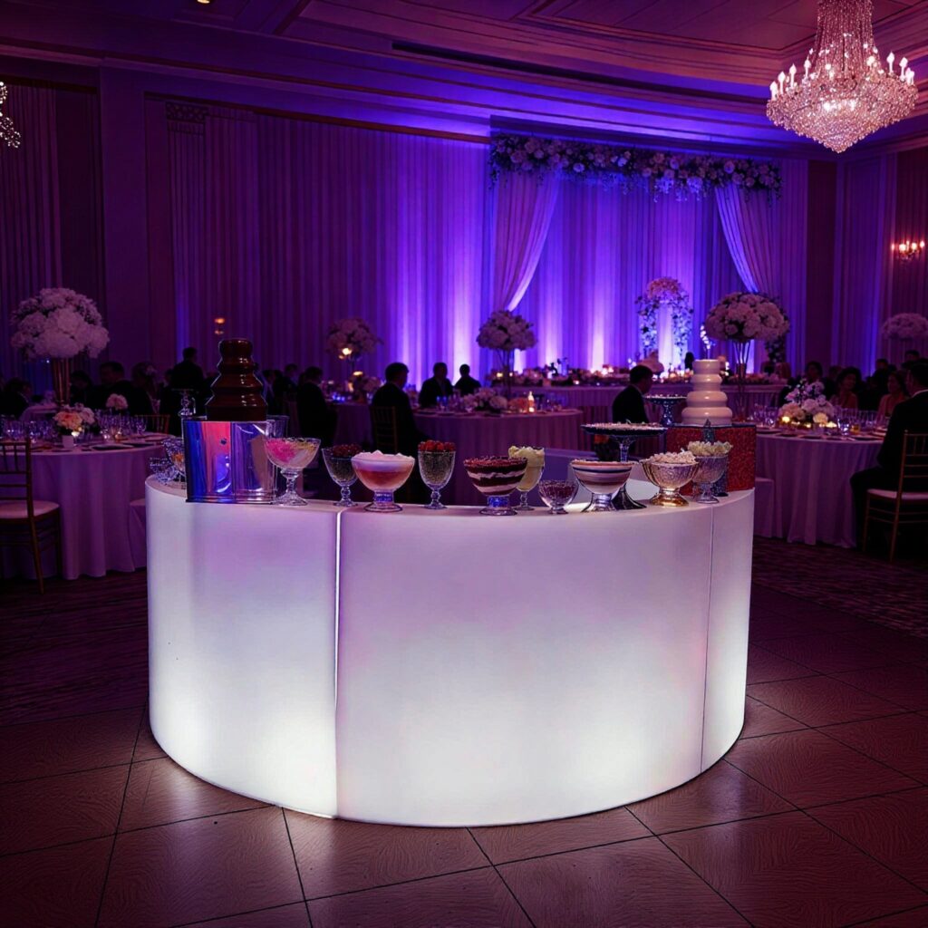 Locação de bar iluminado para eventos 